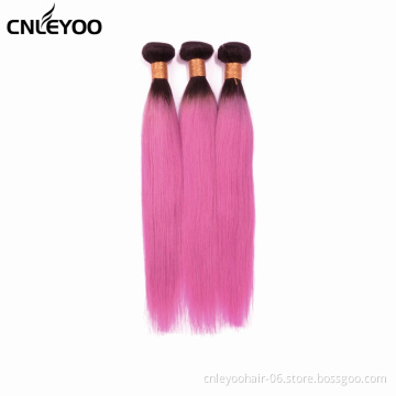 18 Inch Human Hair Extension Straight Rose Red 20 Inch 22 inch 3pcs hair bundle Colorful Human Hair Sets for Beauty